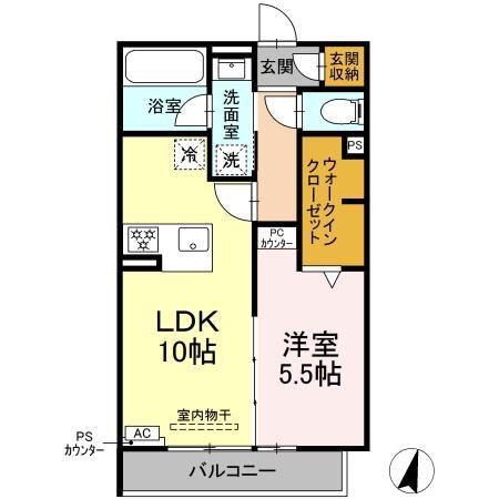 CLAIR島田(1LDK/3階)の間取り写真