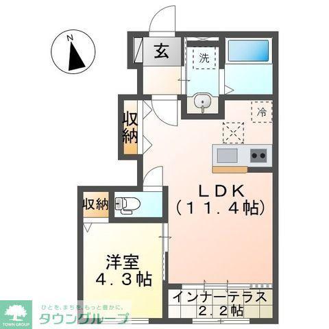 CHATEAU・ARV(1LDK/1階)の間取り写真