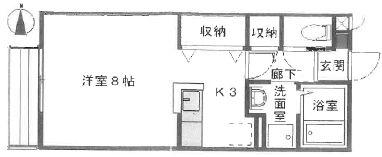 パル川口(1K/1階)の間取り写真