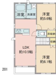 メゾンカンパニュール(2LDK/2階)の間取り写真
