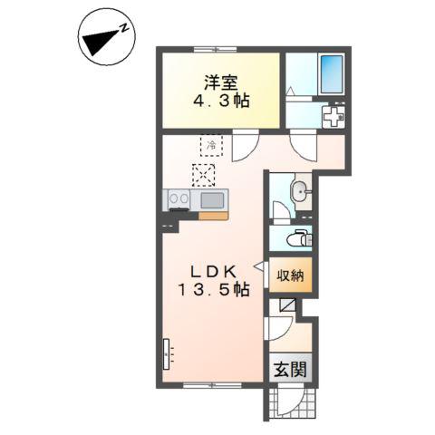 東合川アパート工事1LDK2LDK(1LDK/1階)の間取り写真