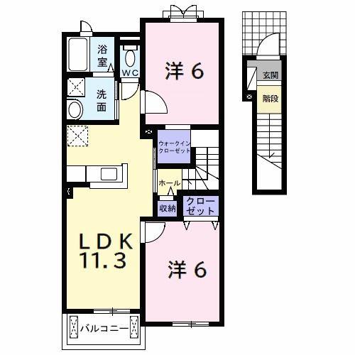 フィオリスタ(2LDK/2階)の間取り写真
