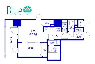 SCL関内(1LDK/5階)の間取り写真