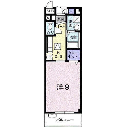 フォレストフィールド(1K/1階)の間取り写真