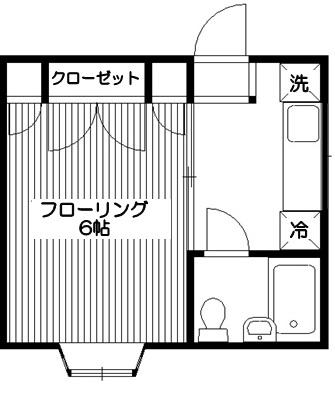 メゾン松原(1K/2階)の間取り写真
