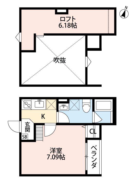 シャルマンコートIII(1K/2階)の間取り写真