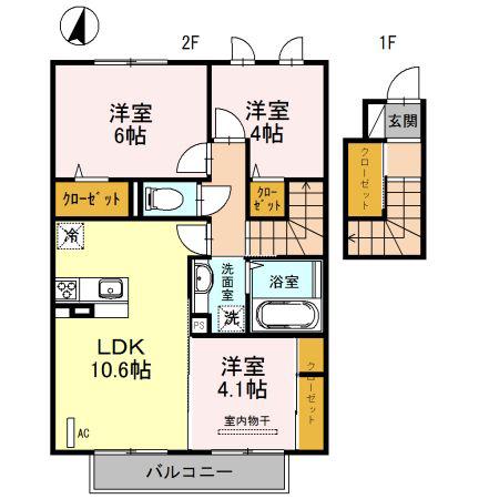 ルミナス伊万里(3LDK/2階)の間取り写真
