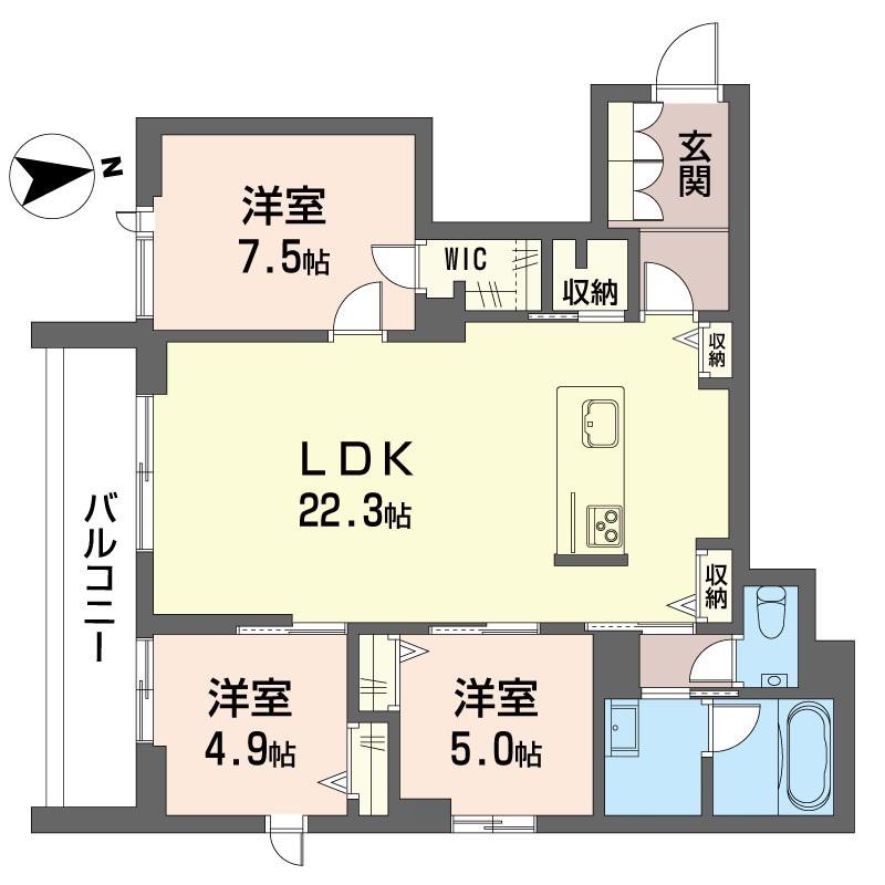 グランリオル(3LDK/2階)の間取り写真