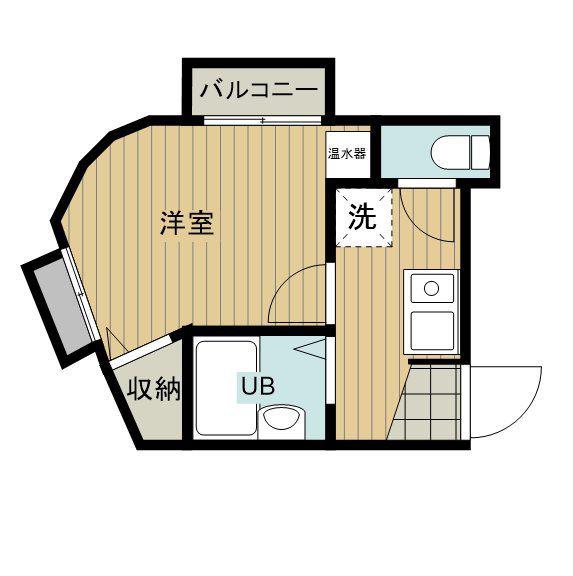 シャトーノール(1K/4階)の間取り写真
