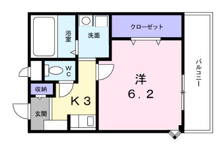 ヴィラ ナカヤマ(1K/2階)の間取り写真