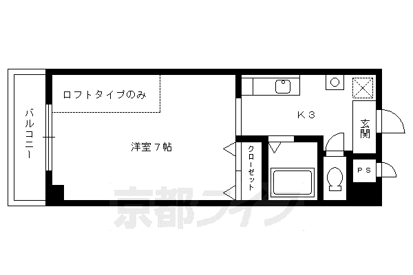 ノースポイントM(1K/3階)の間取り写真
