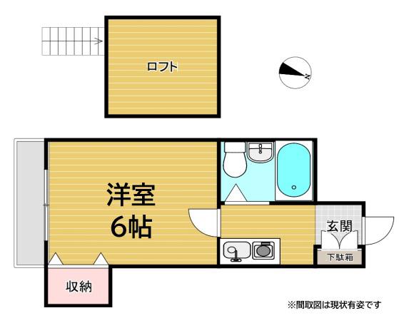 レオパレス上筒井(1K/2階)の間取り写真