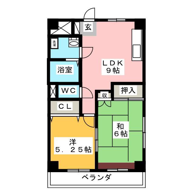 メゾンナカムラ(2LDK/3階)の間取り写真