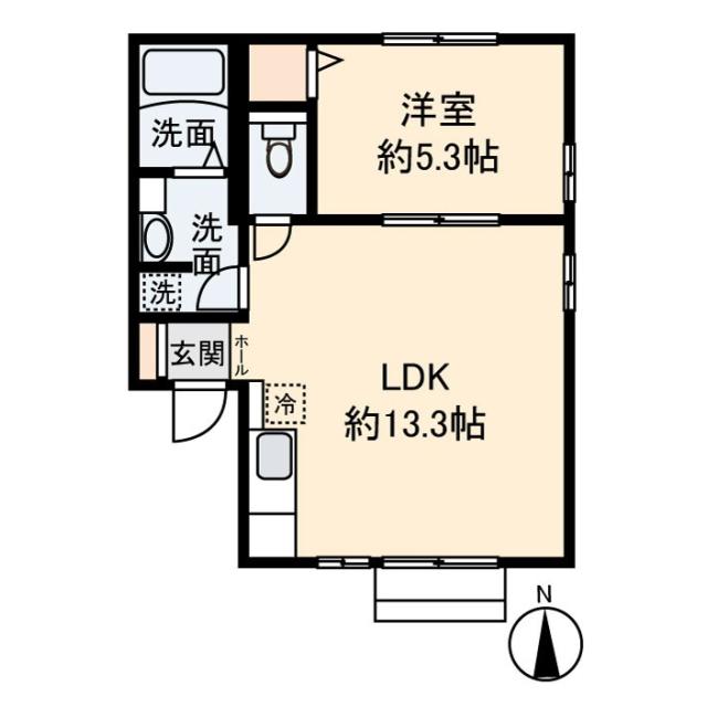 クローバーハウス(1LDK/2階)の間取り写真