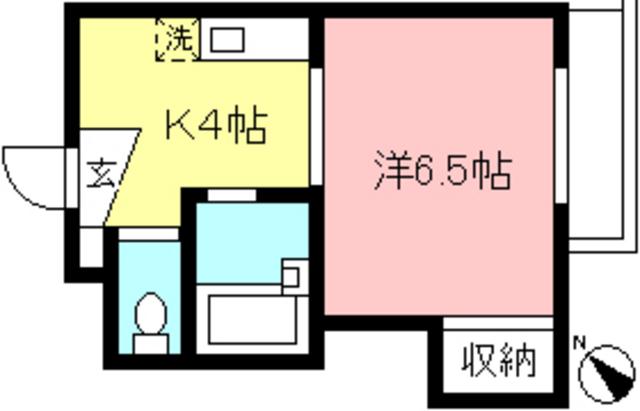 品田ビル(1K/4階)の間取り写真