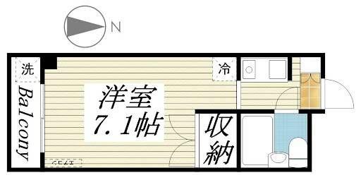 サンハイツ吉田(1K/2階)の間取り写真