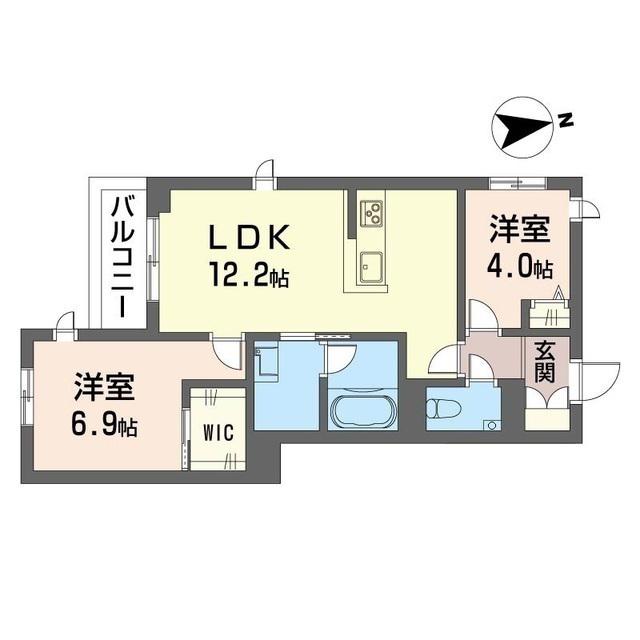 リラフォート大瀬戸(2LDK/3階)の間取り写真