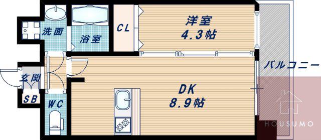 プレサンス新大阪ヴィガ(1LDK/9階)の間取り写真