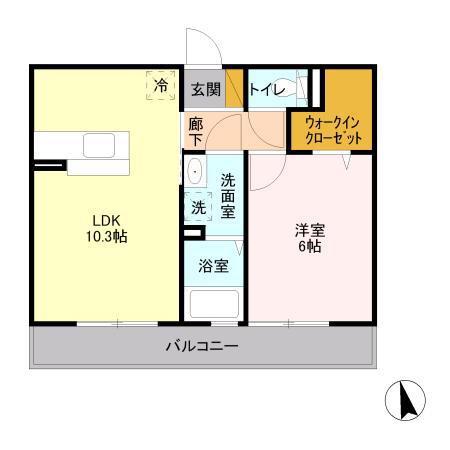 JR内房線 君津駅 バス乗車時間:8分 最寄りバス停で下車 徒歩6分 3階建 築14年(1LDK/2階)の間取り写真