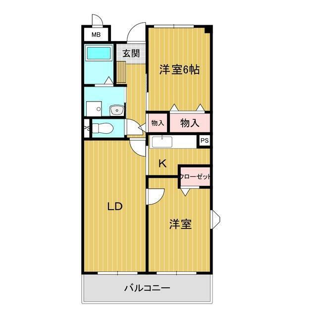 エクセレントハウス(2LDK/3階)の間取り写真