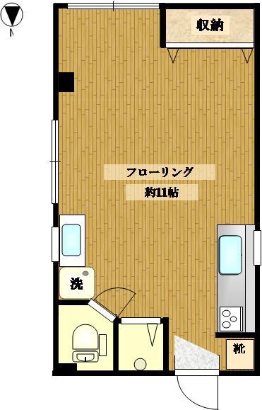 篠崎ハイツ(ワンルーム/1階)の間取り写真