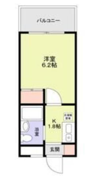 グリム武蔵新城(1K/2階)の間取り写真
