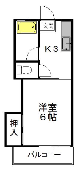 サンアローズ清水沼(1K/3階)の間取り写真