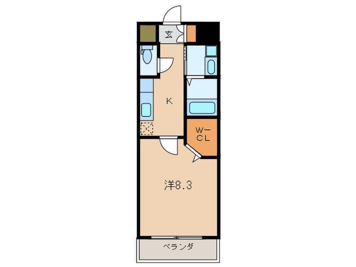 ギャラン竪町NEO(1K/8階)の間取り写真