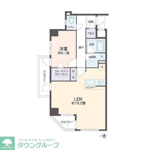 リエトコート四谷(1LDK/7階)の間取り写真