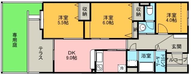 アコルデ東台 103(3DK/1階)の間取り写真