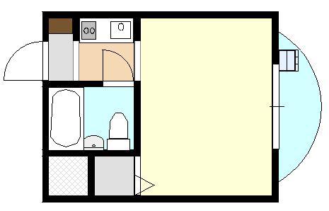 ローズマンション(ワンルーム/4階)の間取り写真