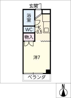 ラ・フォルテ・シバタ(1K/3階)の間取り写真