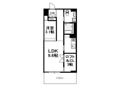 AKHK(1LDK/4階)の間取り写真