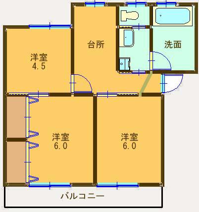 スターハイツ24(3K/2階)の間取り写真