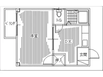 メゾンIDO2(1DK/2階)の間取り写真
