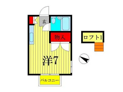 デシマルハウス5(ワンルーム/2階)の間取り写真