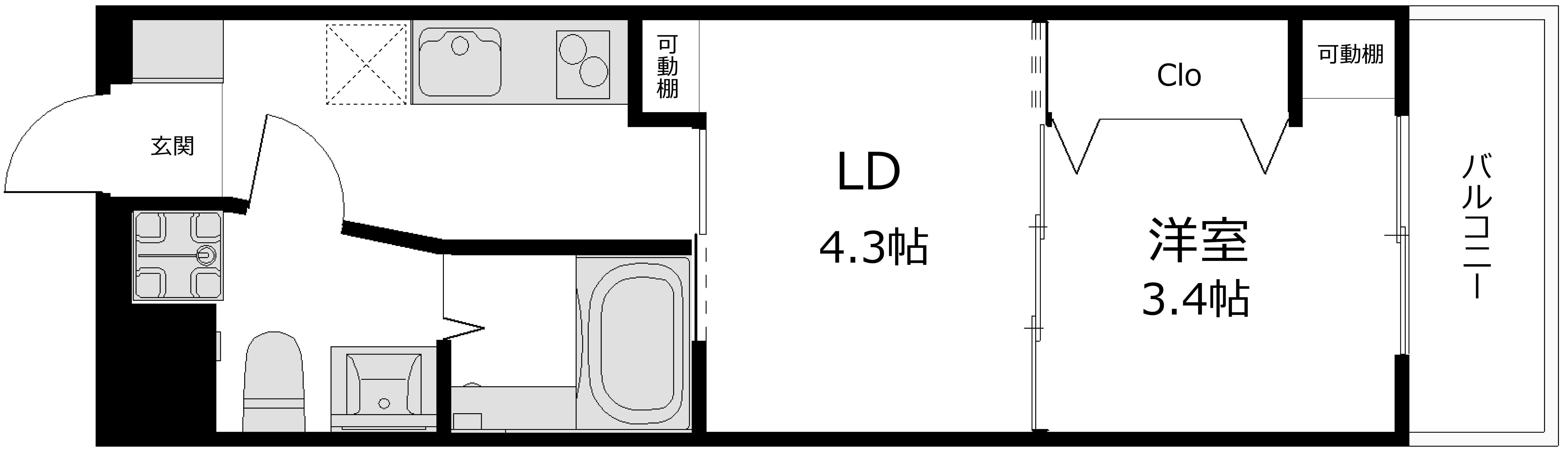 アプローズ下北沢(2K/1階)の間取り写真