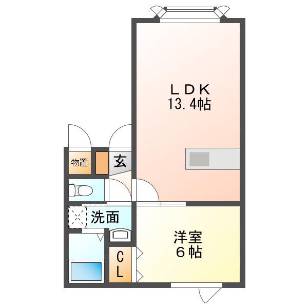 ヴィーナスヴィレッジIV(1LDK/1階)の間取り写真