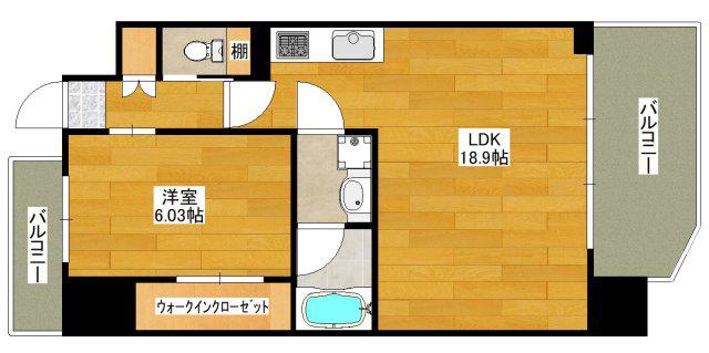 プレジオ新大阪EURO(1LDK/7階)の間取り写真