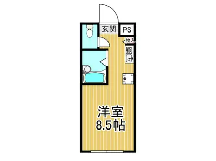 ヒルズ野尻(ワンルーム/2階)の間取り写真