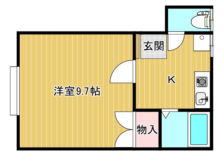 ビバリーヒルズVI(1K/1階)の間取り写真