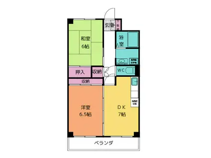 江文堂第1ビル(2DK/3階)の間取り写真