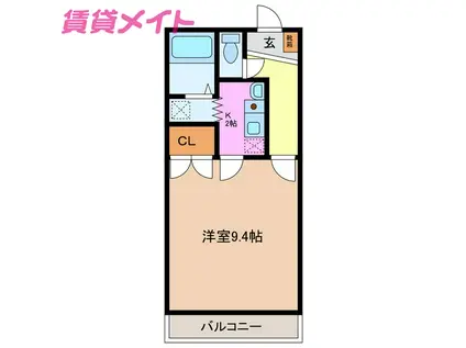 セントラルヒルズ二番館(1K/1階)の間取り写真