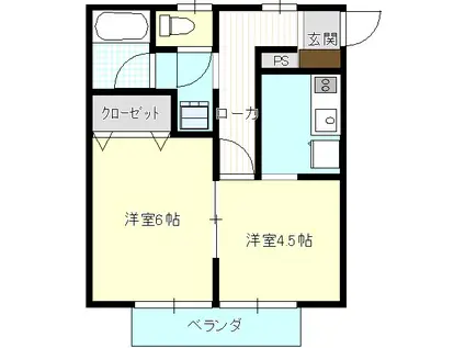 SOL壱番館(2K/2階)の間取り写真