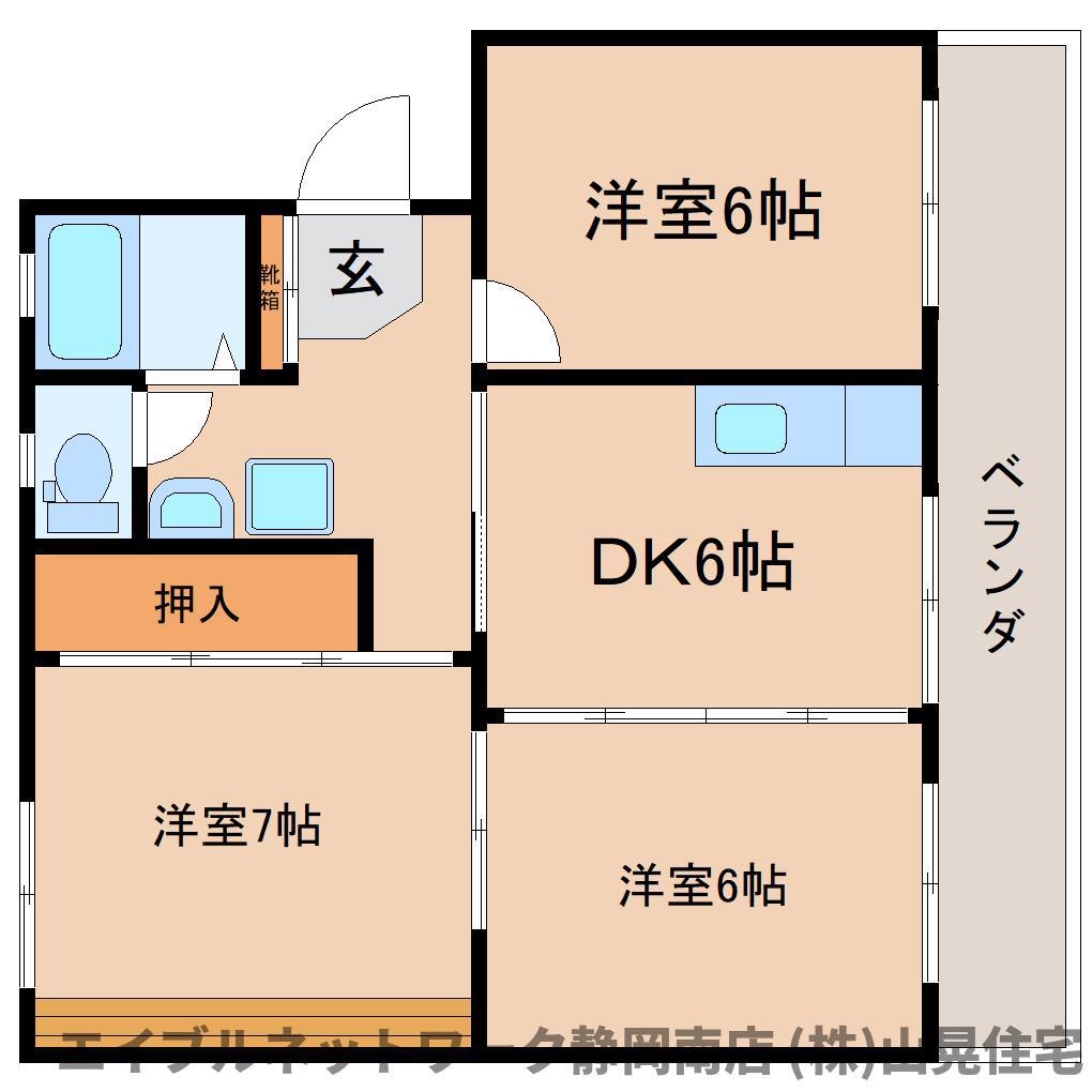 アバンテ(3DK/3階)の間取り写真