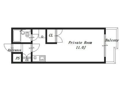 グリーンハイツ松尾(ワンルーム/4階)の間取り写真