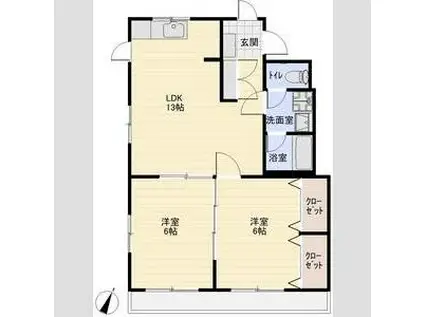 ロイヤル文京(2LDK/3階)の間取り写真