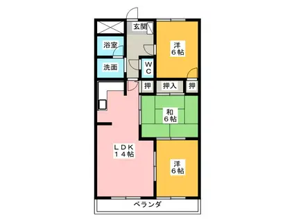 スクエア25(3LDK/5階)の間取り写真