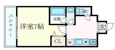 CITYSPIRE神戸元町I(1K/10階)の間取り写真