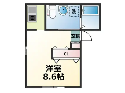 コーラルマンション(1K/1階)の間取り写真